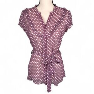 Y2K Rue21 Sheer Polka Dot Blouse